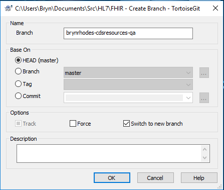 TortoiseGit Create Branch Dialog