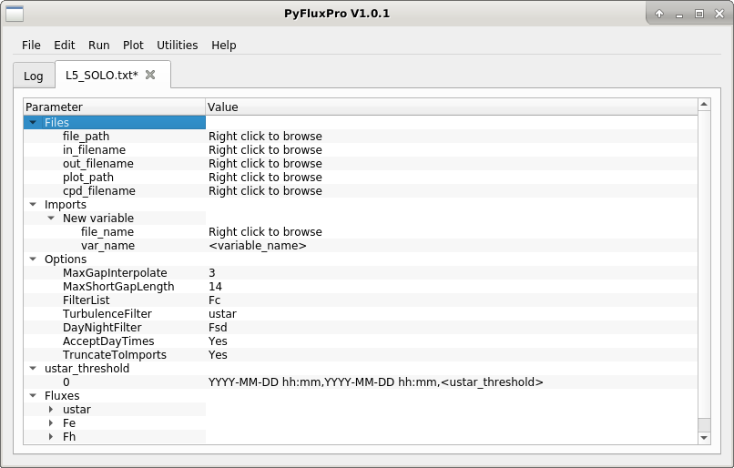 Image of an empty Imports section in an L5 control file.