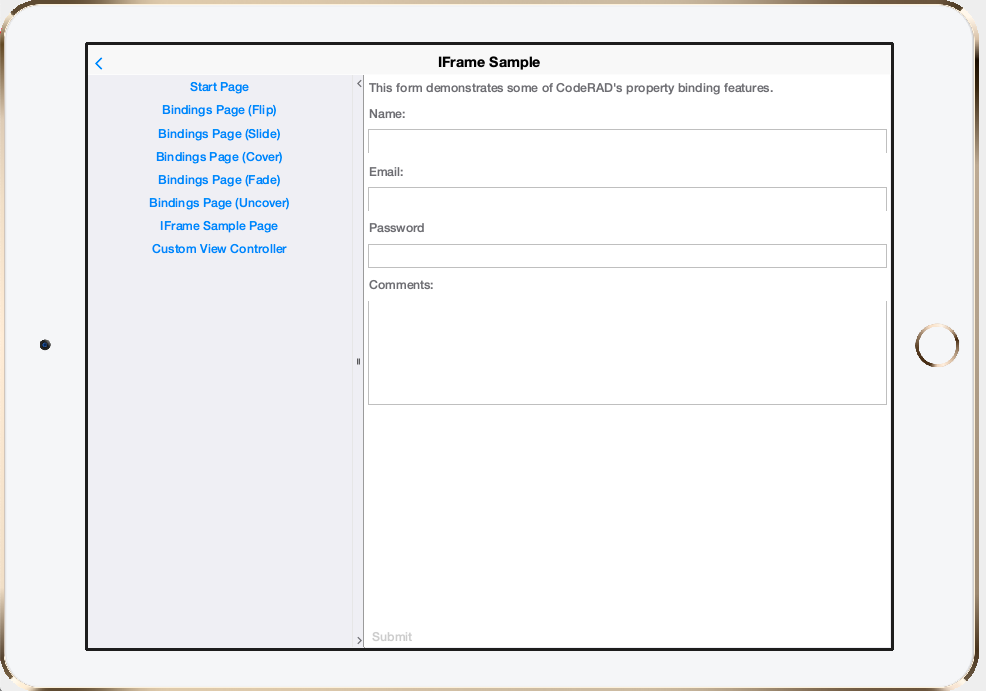 rad href splitpane example